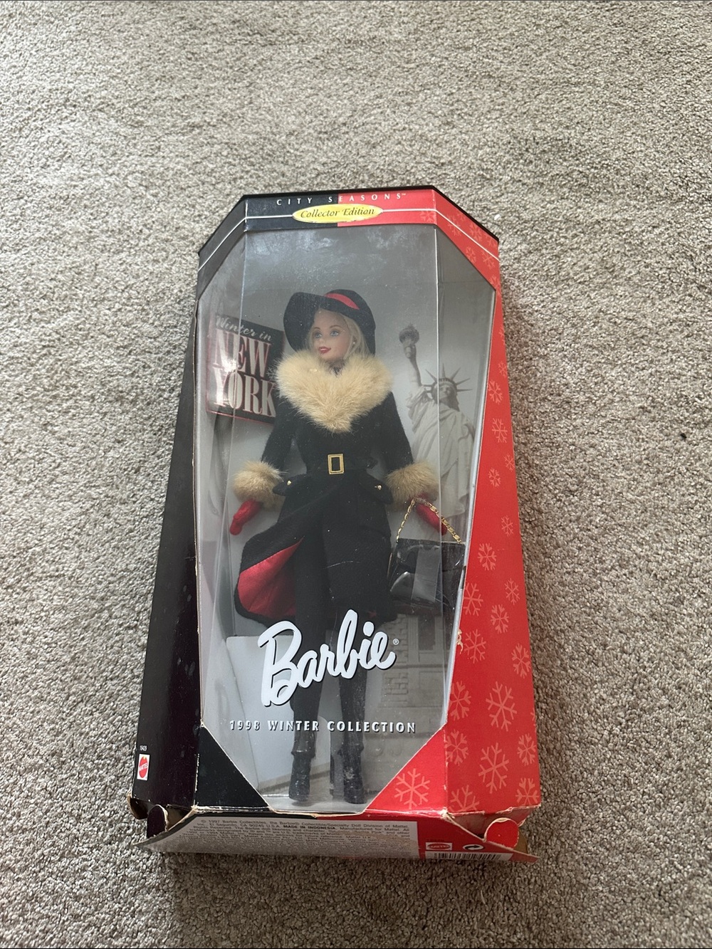 Barbie 1998 Winter Collection Kids Costume Doll - Black & Red